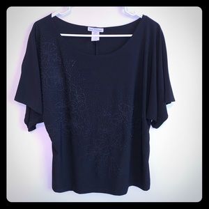 🌷Bleeker & McDougal Beaded Black Top XLP